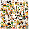 50Pcs Cute Jenga Cat Theme PVC Self-Adhesive Waterproof Stickers PW-WGAFF09-01-1