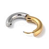 Two Tone 304 Stainless Steel Huggie Hoop Earrings EJEW-P250-01F-2