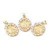 Rack Plating Brass Micro Pave Cubic Zirconia Pendants KK-F852-07G-3