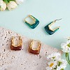 Acrylic Rectangle Thick Hoop Earrings JE1013B-5