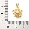 Rack Plating Brass Micro Pave Cubic Zirconia Pendants KK-M082-04B-G-3