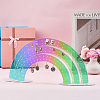 Laser Style Rainbow Shaped Acrylic Earring Organizer Display Stands AJEW-WH20020-150-5