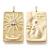 Brass Micro Pave Clear Cubic Zirconia Pendants X-ZIRC-I044-06G-2