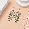 Glass Teardrop Tassel Chandelier Earrings EJEW-TA00184-01-2