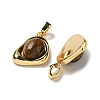 Natural Tiger Eye Teardrop Pendants KK-R210-28G-2