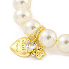 Rack Plating Round Brass & ABS Imitation Pearl Beaded Bracelets BJEW-P322-15G-2