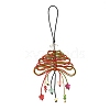 Glass & Braided Nylon Pendant Decoration HJEW-TA00490-2