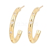 C-Shaped Brass Clear Cubic Zirconia Stud Earrings EJEW-A156-10B-G-4