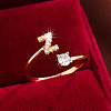 Brass Micro Pave Cubic Zirconia Cuff Rings WG75066-26-1
