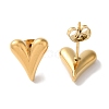 Heart Ion Plating(IP) 304 Stainless Steel Stud Earrings for Women EJEW-L287-039G-2