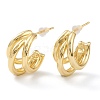 Brass Half Hoop Earrings EJEW-A056-09G-1