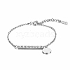 Non-Tarnish Stylish Stainless Steel Round Tag Chain Bracelet for Women Daily Wear UL1413-2-1