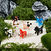 6Pcs 6 Colors Handmade Lampwork Puppy Home Display Decorations LAMP-HS0001-34-4
