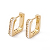 Enamel Rectangle Hoop Earrings with Cubic Zirconia EJEW-B014-01G-2