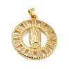 Brass Micro Pave Clear Cubic Zirconia Pendants ZIRC-A021-30G-1