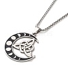 Moon Phase with Trinity Knot Pendant Necklaces NJEW-A023-05P-1