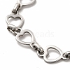 304 Stainless Steel Heart Link Chain Bracelets for Women BJEW-P292-05P-3
