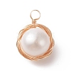 Natural Cultured Freshwater Pearl Pendants PALLOY-JF01979-01-2