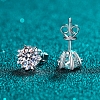 Anti-Tarnish 925 Sterling Silver with Moissanite Rhinestone Earrings AJEW-U007-06P-2