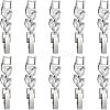 SUPERFINDINGS 10Pcs Brass Clear Cubic Zirconia Watch Band Clasps ZIRC-FH0001-38P-1