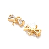 Brass Cubic Zirconia Connector Charms KK-D300-10G-2