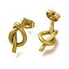 Ion Plating(IP) 304 Stainless Steel Knot Stud Earrings EJEW-C117-01G-2