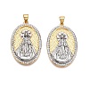 Brass Micro Pave Cubic Zirconia with ABS Imitation Pearl Pendants KK-T070-21G-1