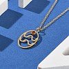 304 Stainless Steel Cubic Zirconia Twelve Constellations Runes Pendant Cable Chain Necklaces for Women NJEW-B121-02G-11-3