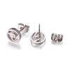 304 Stainless Steel Stud Earrings EJEW-N045-01P-3