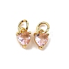 Brass Micro Pave Cubic Zirconia Charms KK-P192-08-G08-1