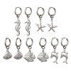 Ocean 304 Stainless Steel Hoop Dangle Earrings for Women EJEW-JE07267-02-3