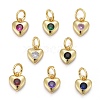 Brass Micro Pave Cubic Zirconia Charms KK-P192-07-1