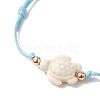 Synthetic Turquoise Turtle Braided Bead Bracelet BJEW-JB11085-4