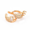 Brass Micro Pave Clear Cubic Zirconia Cuff Earrings EJEW-Q703-003-NF-2