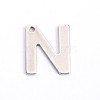 Tarnish Resistant 304 Stainless Steel Letter Charms STAS-O072-N-1