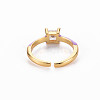 Brass Enamel Cuff Rings RJEW-T016-32C-NF-2