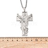 304 Stainless Steel Juses Cross Pendant Necklaces NJEW-S440-10P-3