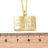 Brass Cross Bible Book Pendant Necklaces for Women Men NJEW-S438-03G-5