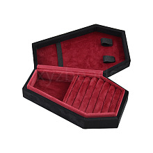 Coffin Shaped Velvet Jewelry Storage Boxes DARK-PW0001-041