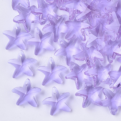 Transparent Glass Charms GLAA-N033-01K-1