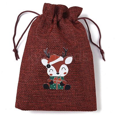 Christmas Theme Jute Cloth Storage Bags LS-ABAG-F010-01B-06-1