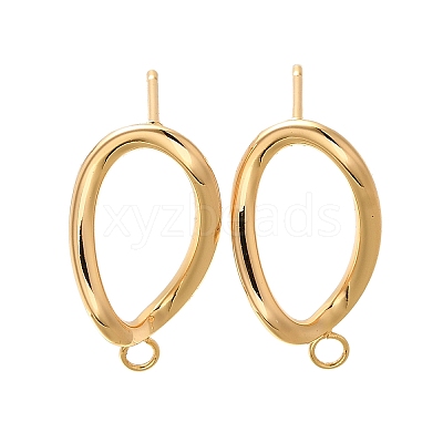 Brass Stud Earrings KK-K294-32G-1