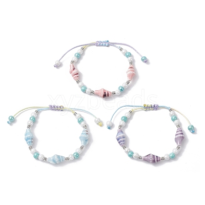 3Pcs 3 Colors Handmade Porcelain Beaded Bracelets BJEW-JB12473-1