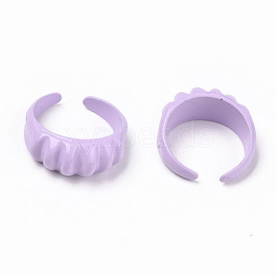 Spray Painted Alloy Cuff Rings RJEW-T011-33G-RS-1