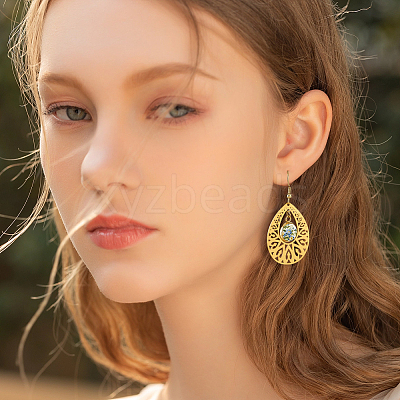 12 Pairs 2 Colors 304 Stainless Steel Teardrop Dangle Earring DIY Jewelry Kits EJEW-UN00031-1