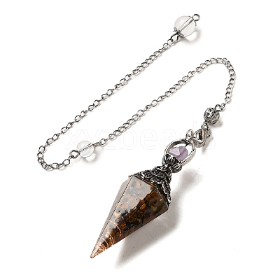 Resin Bullet Dowsing Pendulum Big Pendants G-H058-01AS-10-1