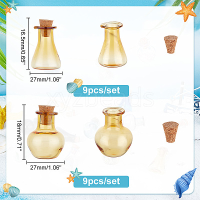 2 Sets 2 Style Dollhouse Miniature Glass Cork Bottles Ornament DJEW-PH0001-29-1