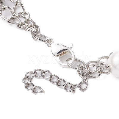 8mm Round Shell Pearl Bead Multi-Strand Bracelets BJEW-JB10315-1