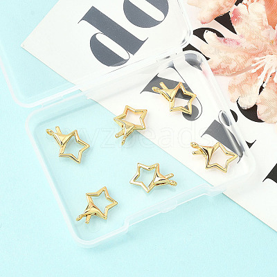 6Pcs Brass Lobster Claw Clasps KK-SC0007-16-1