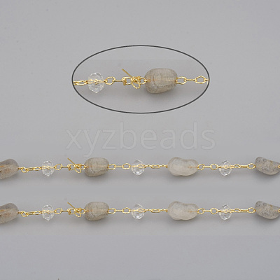 Handmade Natural Labradorite Beaded Chains CHC-I031-11F-1
